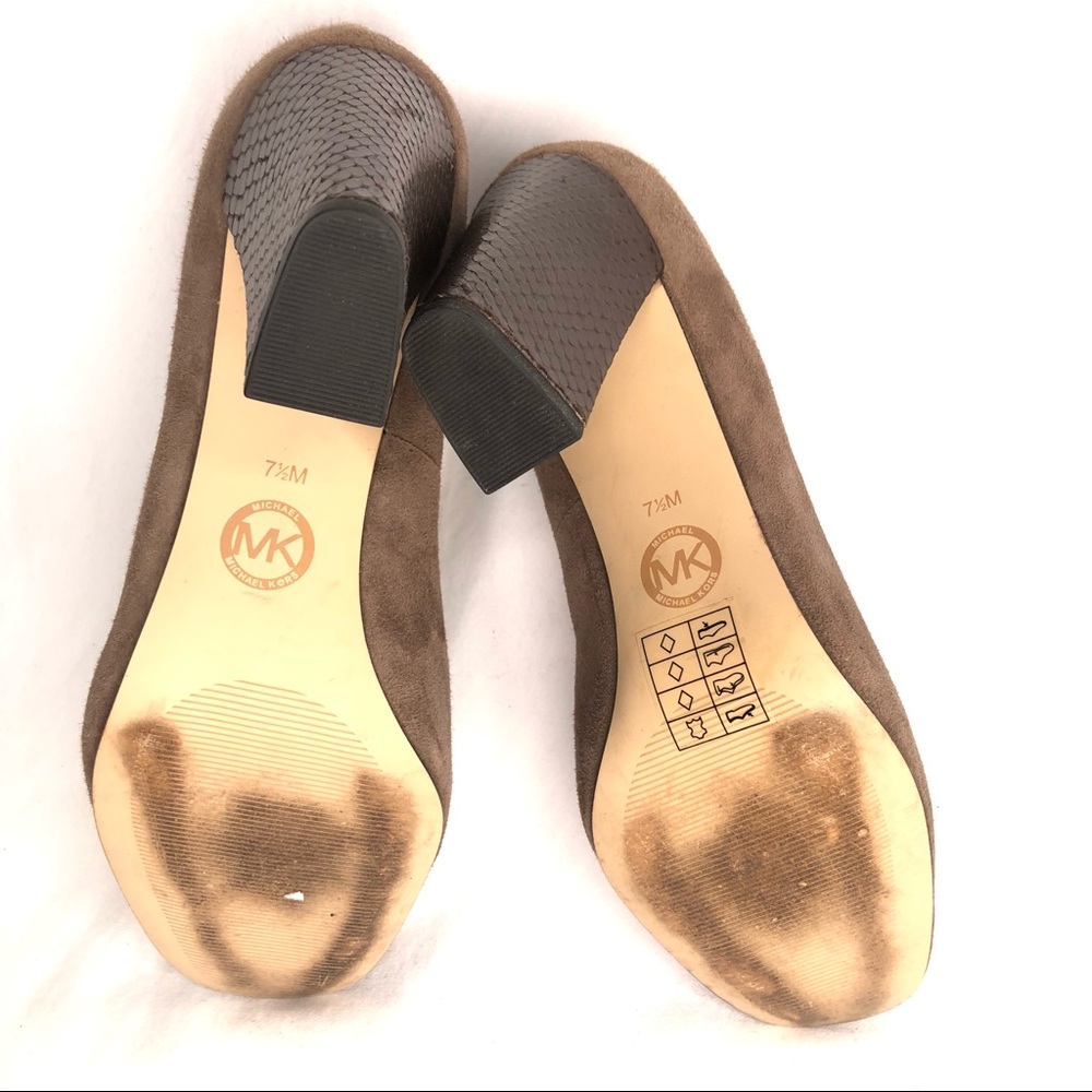 Michael Kors Leather Slip on Heels Sz 7 1/2 - Picture 12 of 16